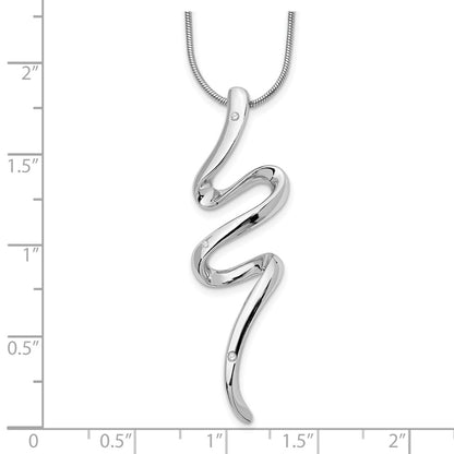 Sterling Silver White Ice Rhodium-Plated 18 Inch Diamond Necklace With 2 Extender