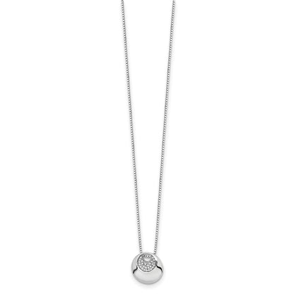 Sterling Silver White Ice Rhodium-Plated 18 Inch Diamond Necklace With 2 Extender
