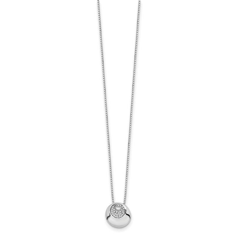 Sterling Silver White Ice Rhodium-Plated 18 Inch Diamond Necklace With 2 Extender