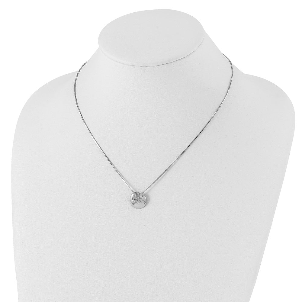 Sterling Silver White Ice Rhodium-Plated 18 Inch Diamond Necklace With 2 Extender