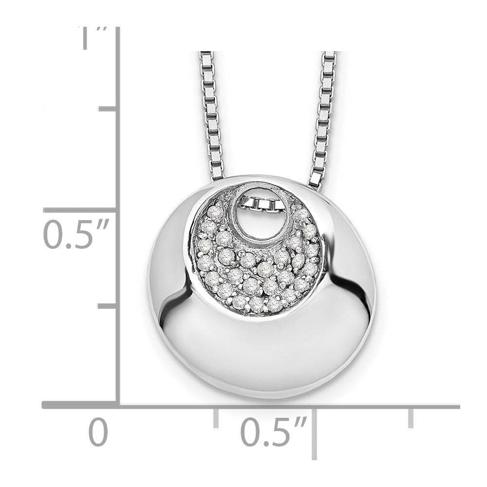 Sterling Silver White Ice Rhodium-Plated 18 Inch Diamond Necklace With 2 Extender