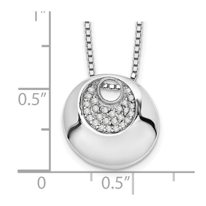 Sterling Silver White Ice Rhodium-Plated 18 Inch Diamond Necklace With 2 Extender