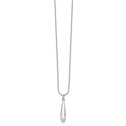 Sterling Silver White Ice Rhodium-Plated 18 Inch Diamond Necklace With 2 Extender