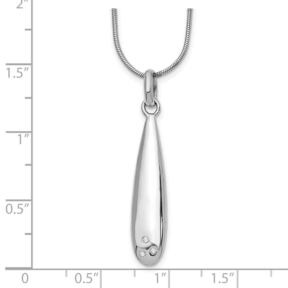 Sterling Silver White Ice Rhodium-Plated 18 Inch Diamond Necklace With 2 Extender