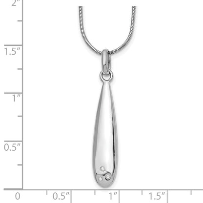 Sterling Silver White Ice Rhodium-Plated 18 Inch Diamond Necklace With 2 Extender