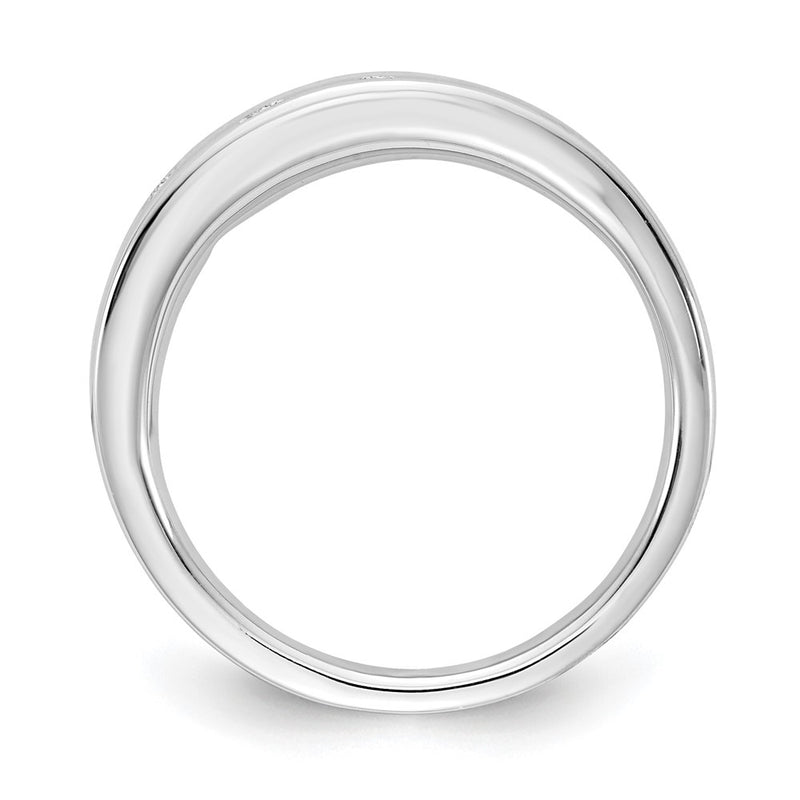 Sterling Silver White Ice Rhodium-Plated Diamond Ring