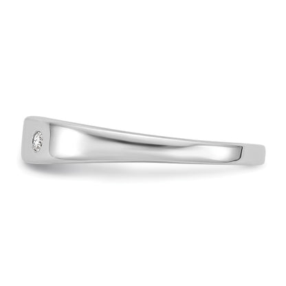 Sterling Silver White Ice Rhodium-Plated Diamond Ring