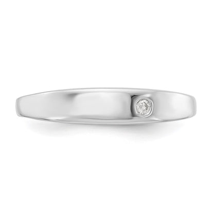 Sterling Silver White Ice Rhodium-Plated Diamond Ring