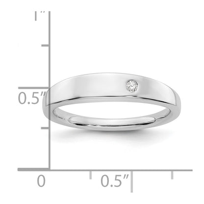 Sterling Silver White Ice Rhodium-Plated Diamond Ring