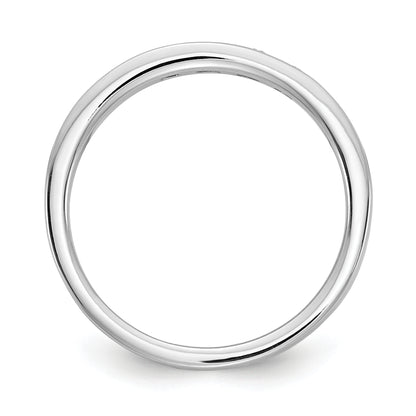 Sterling Silver White Ice Rhodium-Plated Chanel-Set Diamond Ring