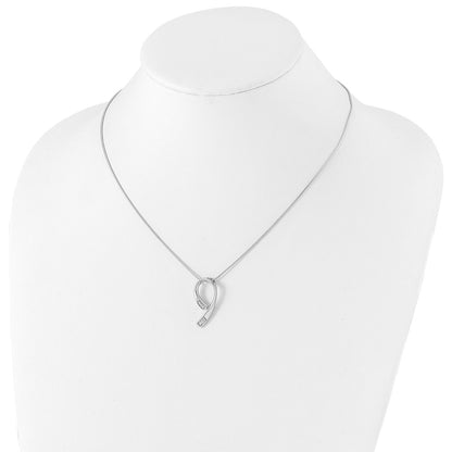 Sterling Silver White Ice Rhodium-Plated 18 Inch Diamond Necklace With 2 Extender