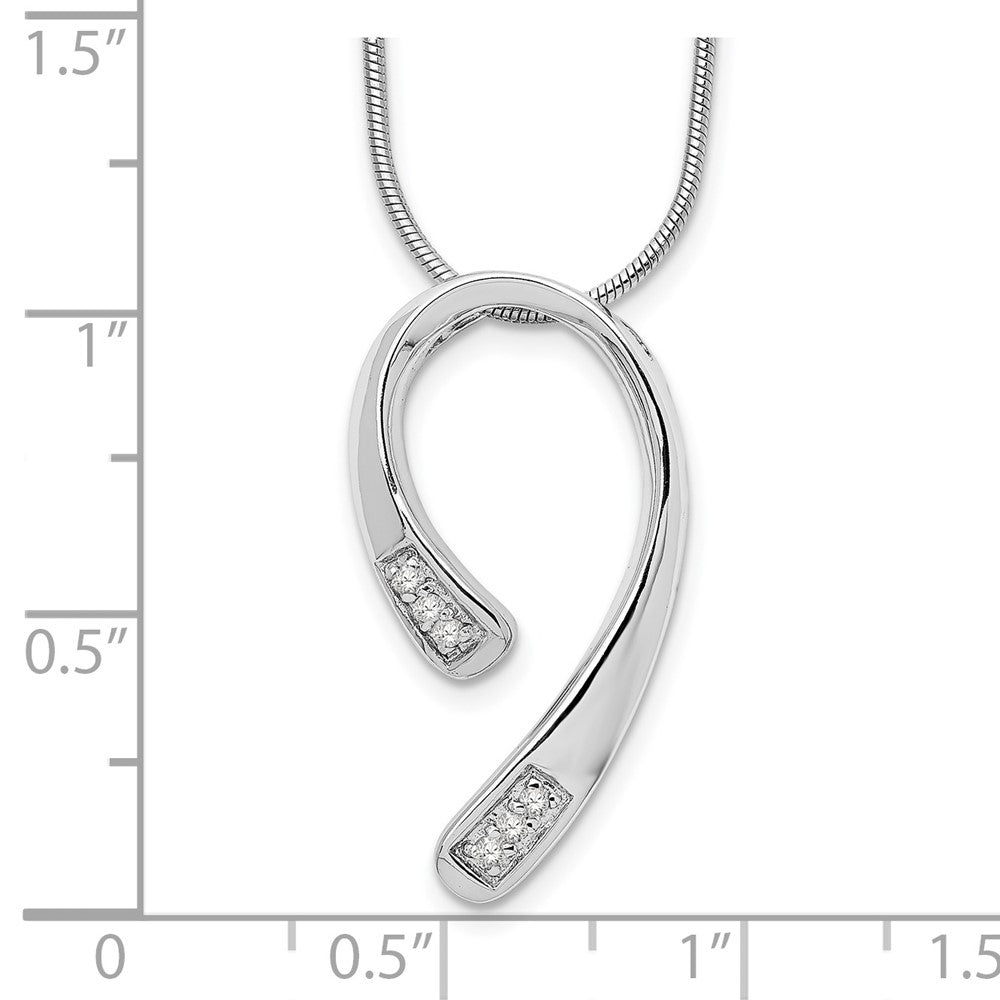 Sterling Silver White Ice Rhodium-Plated 18 Inch Diamond Necklace With 2 Extender