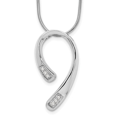 Sterling Silver White Ice Rhodium-Plated 18 Inch Diamond Necklace With 2 Extender
