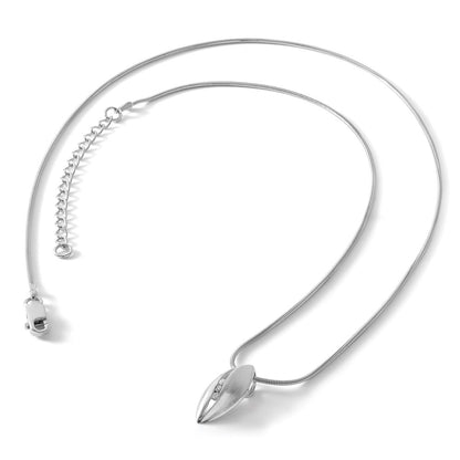 Sterling Silver White Ice Rhodium-Plated Satin And Polished 18 Inch Diamond Necklace With 2 Extender
