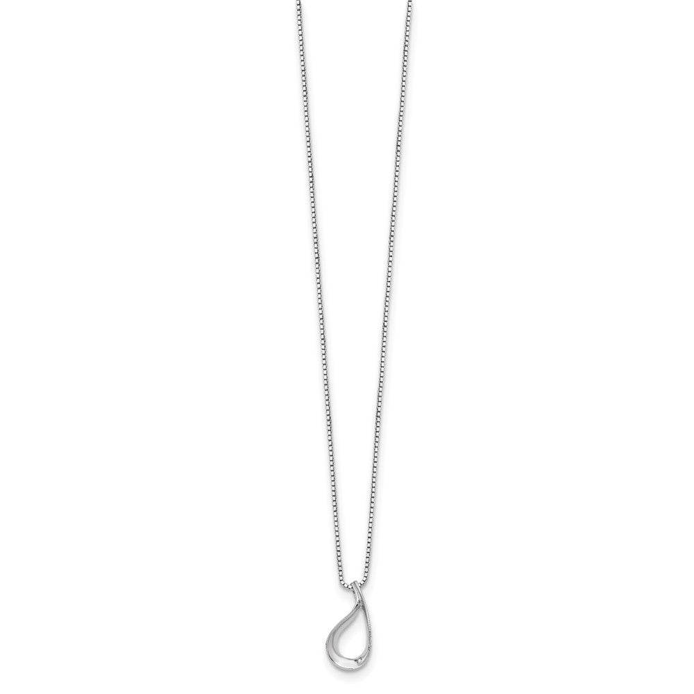 Sterling Silver White Ice Rhodium-Plated 18 Inch Diamond Necklace With 2 Extender