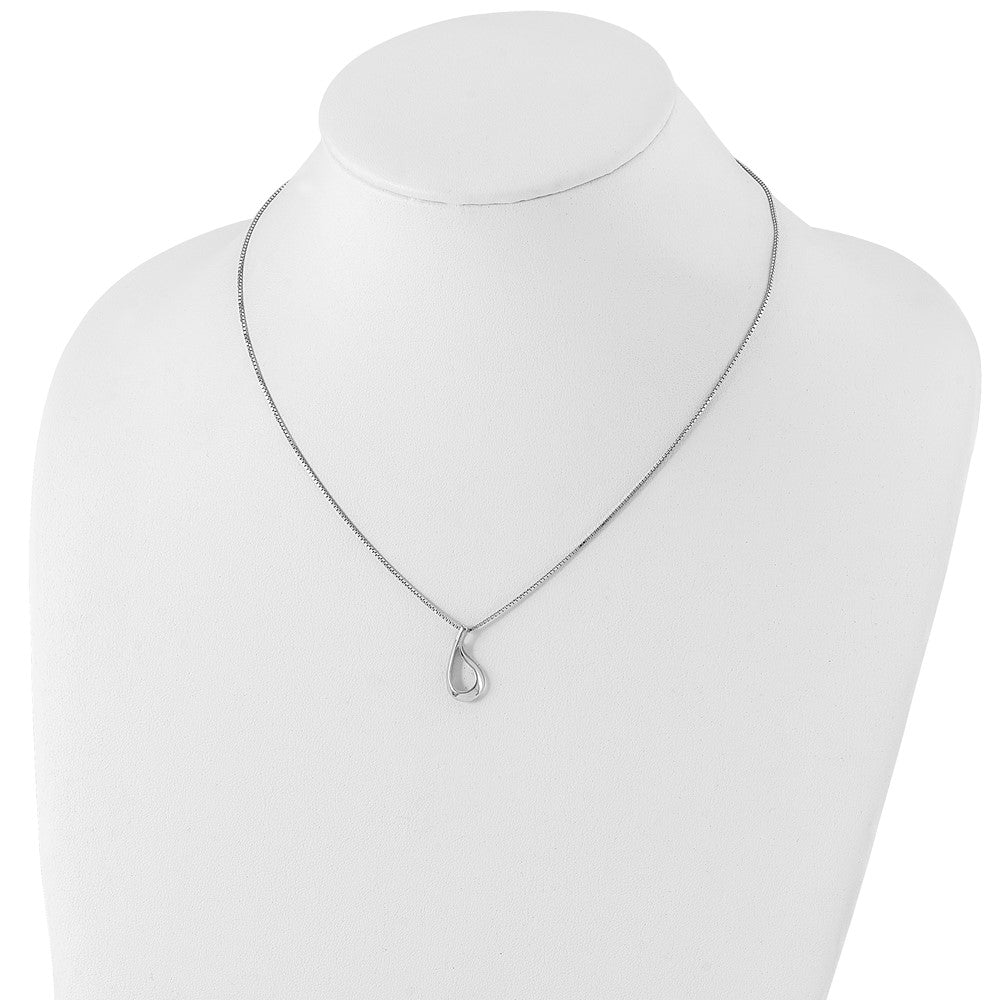 Sterling Silver White Ice Rhodium-Plated 18 Inch Diamond Necklace With 2 Extender
