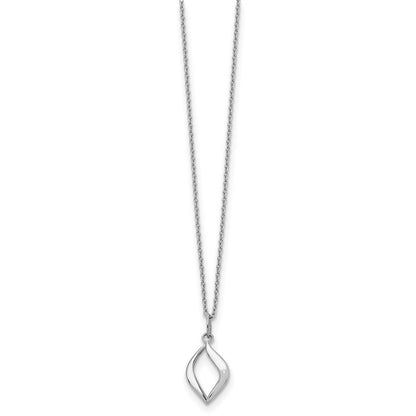 Sterling Silver White Ice Rhodium-Plated 18 Inch Diamond Necklace With 2 Extender