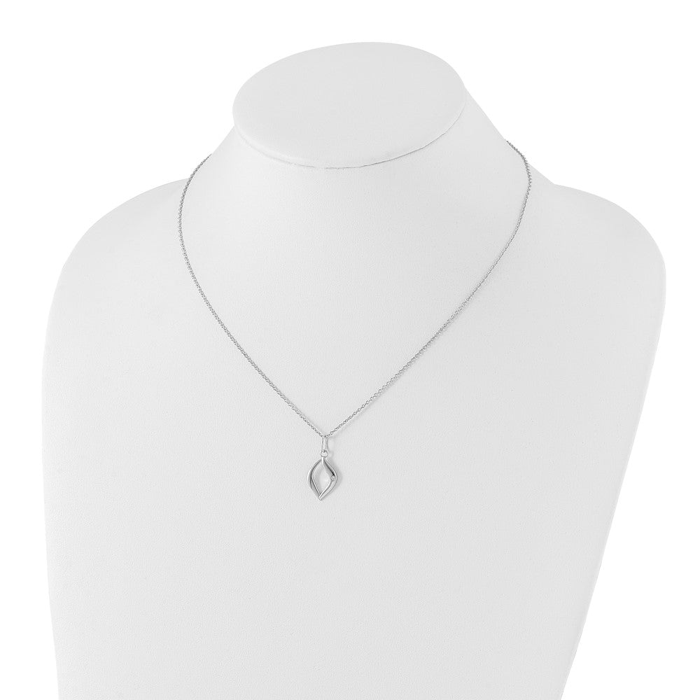 Sterling Silver White Ice Rhodium-Plated 18 Inch Diamond Necklace With 2 Extender