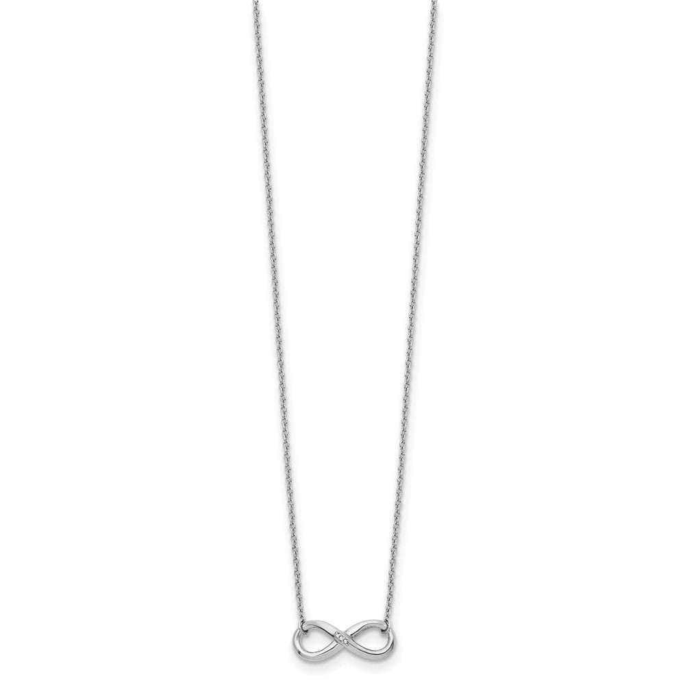 Sterling Silver White Ice Rhodium-Plated 18 Inch Diamond Infinity Necklace