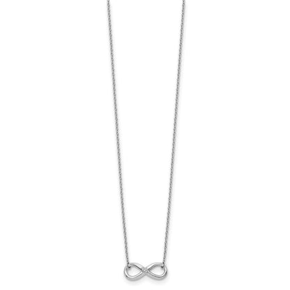 Sterling Silver White Ice Rhodium-Plated 18 Inch Diamond Infinity Necklace