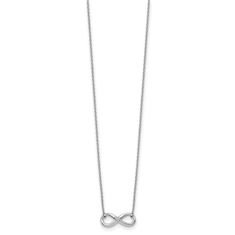Sterling Silver White Ice Rhodium-Plated 18 Inch Diamond Infinity Necklace