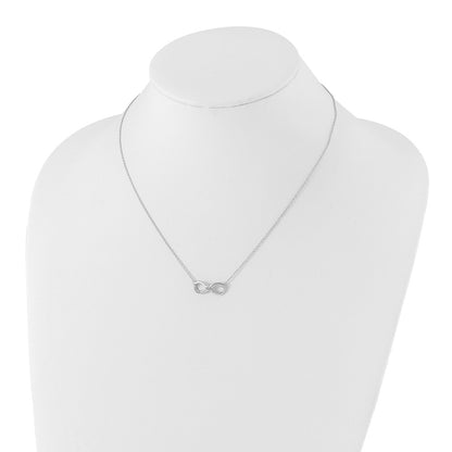 Sterling Silver White Ice Rhodium-Plated 18 Inch Diamond Infinity Necklace