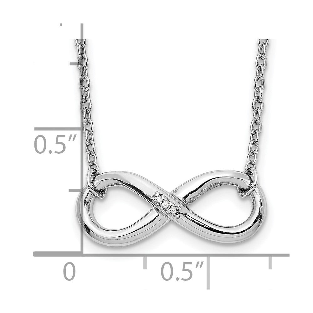 Sterling Silver White Ice Rhodium-Plated 18 Inch Diamond Infinity Necklace