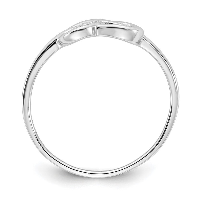 Sterling Silver White Ice Rhodium-Plated Diamond Infinity Ring