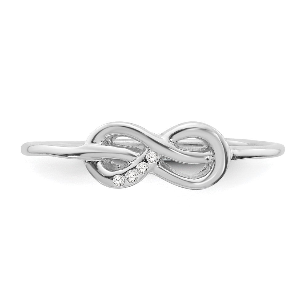 Sterling Silver White Ice Rhodium-Plated Diamond Infinity Ring