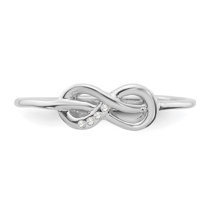Sterling Silver White Ice Rhodium-Plated Diamond Infinity Ring