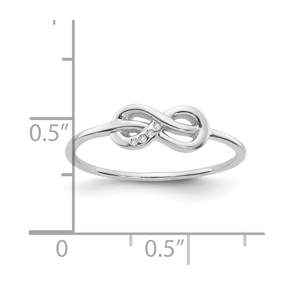 Sterling Silver White Ice Rhodium-Plated Diamond Infinity Ring
