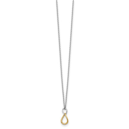 Sterling Silver White Ice Rhodium-Plated Gold-Tone 18 Inch Diamond Necklace With 2 Extender