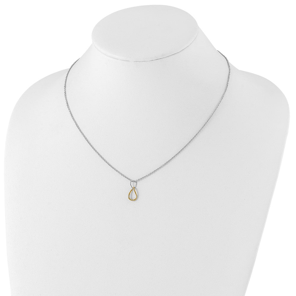 Sterling Silver White Ice Rhodium-Plated Gold-Tone 18 Inch Diamond Necklace With 2 Extender