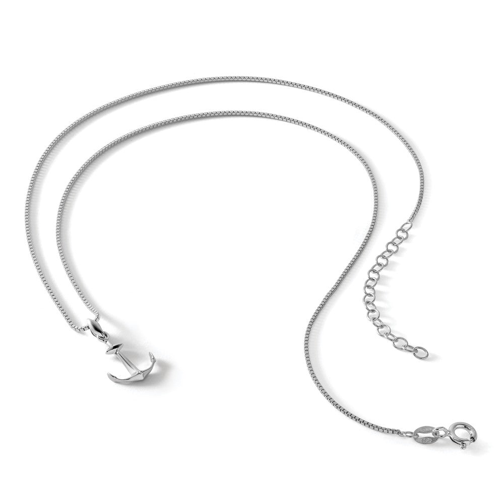 Sterling Silver White Ice Rhodium-Plated 18 Inch Diamond Necklace With 2 Extender
