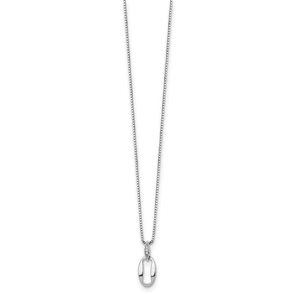 Sterling Silver White Ice Rhodium-Plated 18 Inch Diamond Necklace With 2 Extender