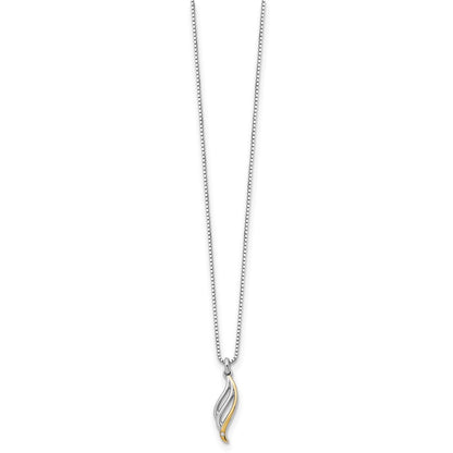 Sterling Silver White Ice Rhodium-Plated Gold-Tone 18 Inch Diamond Necklace With 2 Extender