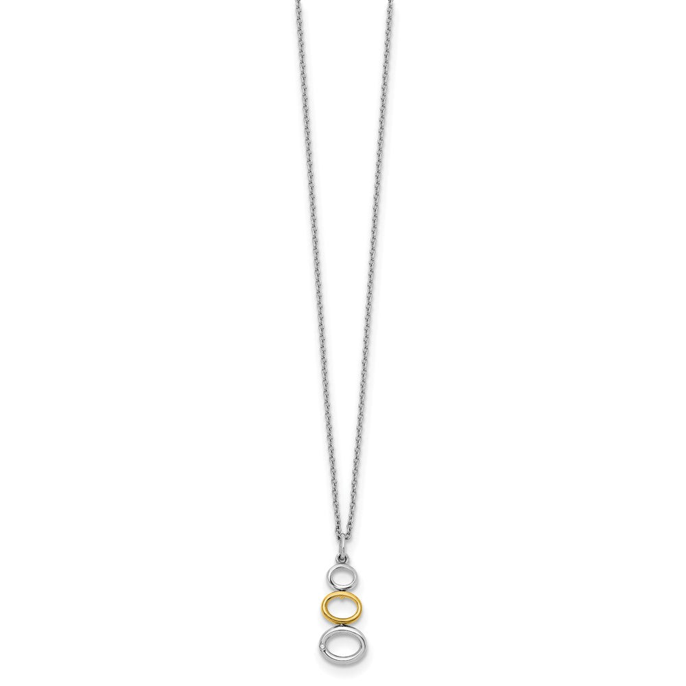 Sterling Silver White Ice Rhodium-Plated Gold-Tone 18 Inch Diamond Necklace With 2 Extender