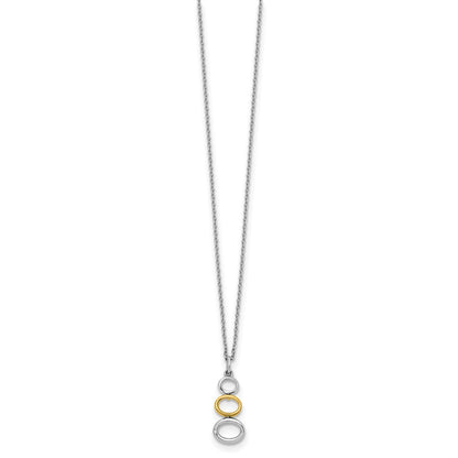 Sterling Silver White Ice Rhodium-Plated Gold-Tone 18 Inch Diamond Necklace With 2 Extender