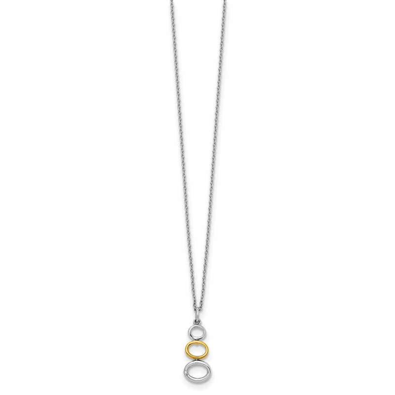 Sterling Silver White Ice Rhodium-Plated Gold-Tone 18 Inch Diamond Necklace With 2 Extender