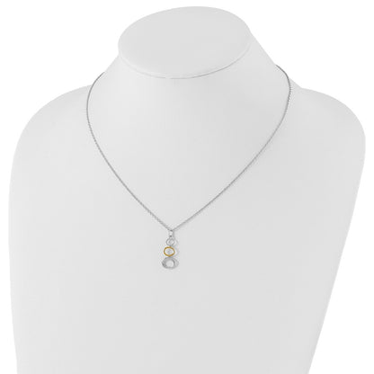 Sterling Silver White Ice Rhodium-Plated Gold-Tone 18 Inch Diamond Necklace With 2 Extender