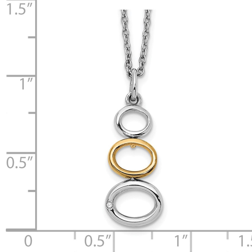 Sterling Silver White Ice Rhodium-Plated Gold-Tone 18 Inch Diamond Necklace With 2 Extender