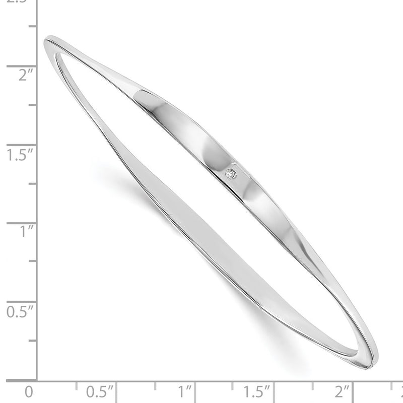 Sterling Silver White Ice Rhodium-Plated Carat Diamond Bangle