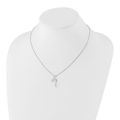 Sterling Silver White Ice Rhodium-Plated 18 Inch Diamond S Shaped Necklace With 2 Extender