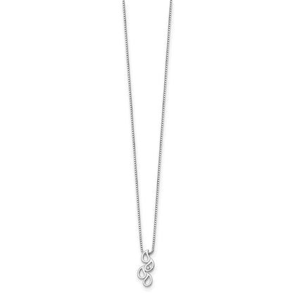 Sterling Silver White Ice Rhodium-Plated 18 Inch Diamond Raindrop Slide Necklace