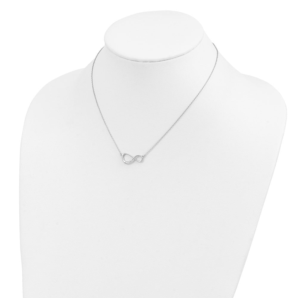 Sterling Silver White Ice Rhodium-Plated 16 Inch Diamond Infinity Symbol Necklace