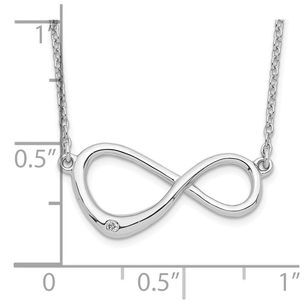 Sterling Silver White Ice Rhodium-Plated 16 Inch Diamond Infinity Symbol Necklace