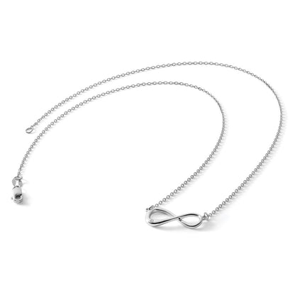 Sterling Silver White Ice Rhodium-Plated 16 Inch Diamond Infinity Symbol Necklace