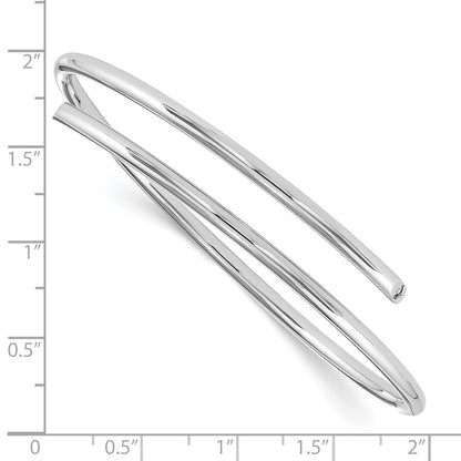 Sterling Silver White Ice Rhodium-Plated Diamond Bangle