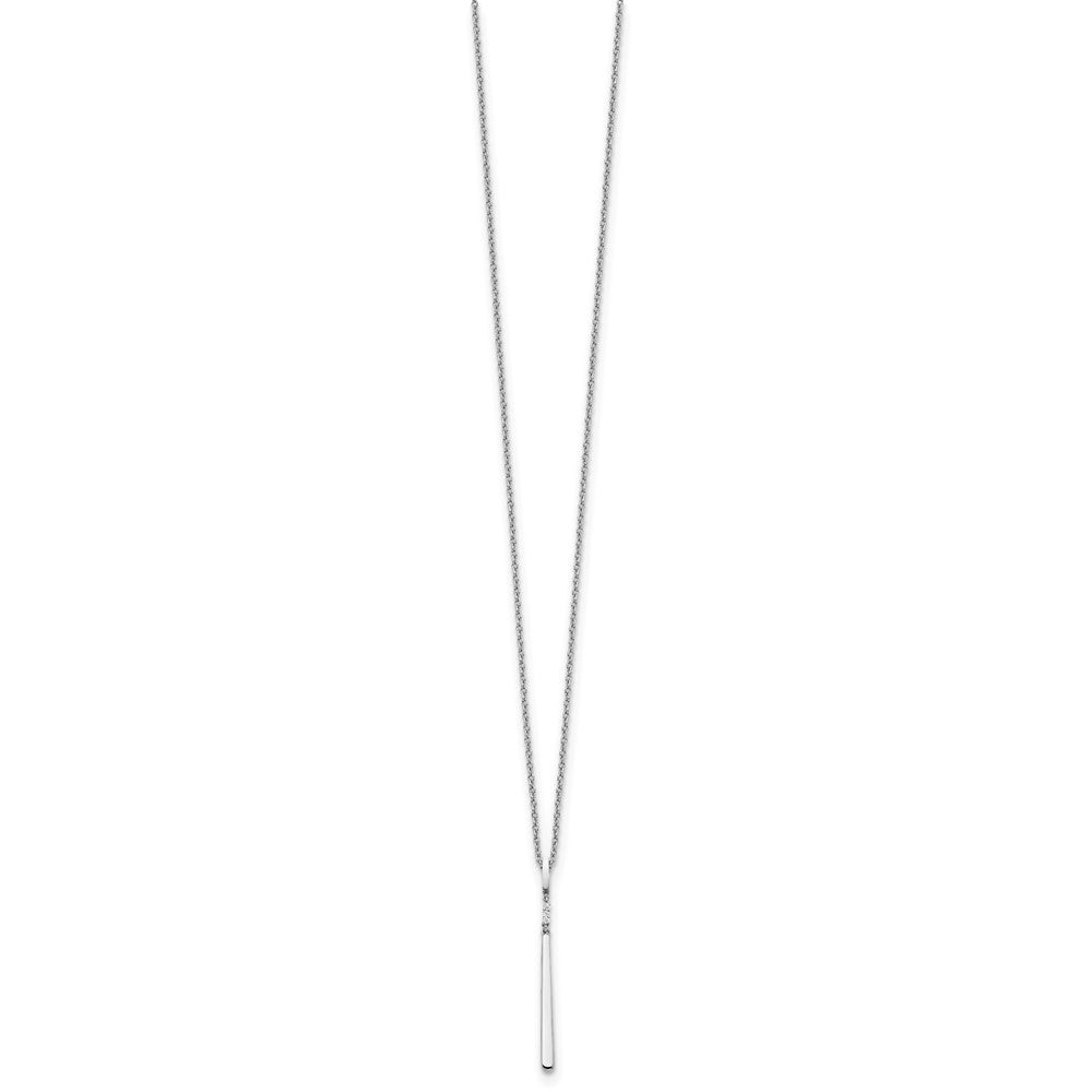Sterling Silver White Ice Rhodium-Plated 18 Inch Diamond Necklace With 2 Extender