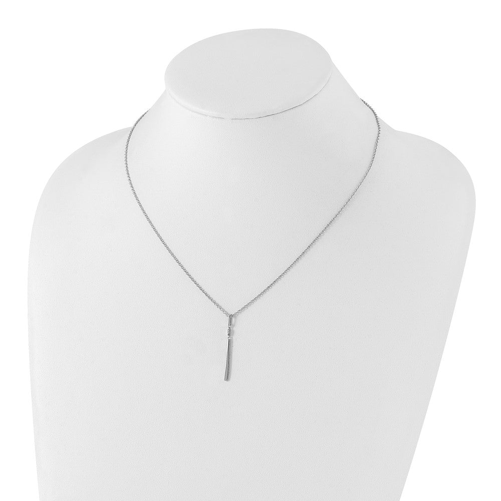 Sterling Silver White Ice Rhodium-Plated 18 Inch Diamond Necklace With 2 Extender